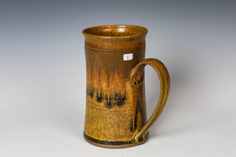 Ceramic Large Mug in Yellow Ash Glaze, Stoneware Pottery Mug image 3