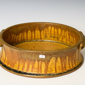 Casserole Dish in Yellow Ash Glaze, Large Stoneware Crock, Ceramic Lasagna Pan Pottery Bakeware image 9