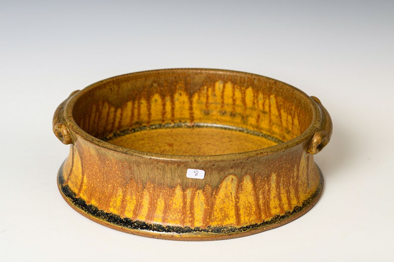 Casserole Dish in Yellow Ash Glaze, Large Stoneware Crock, Ceramic Lasagna Pan Pottery Bakeware image 9