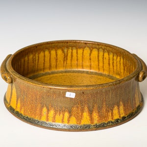 Casserole Dish in Yellow Ash Glaze, Large Stoneware Crock, Ceramic Lasagna Pan Pottery Bakeware image 2