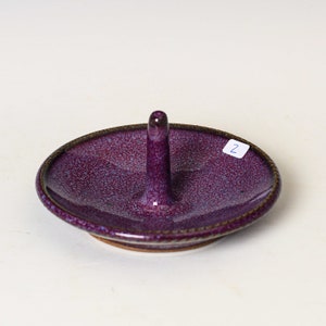 Ring Keeper Holder in Purple Glaze, Handmade Ceramic Unique Jewelry Dish, Clay Trinket Holder 2