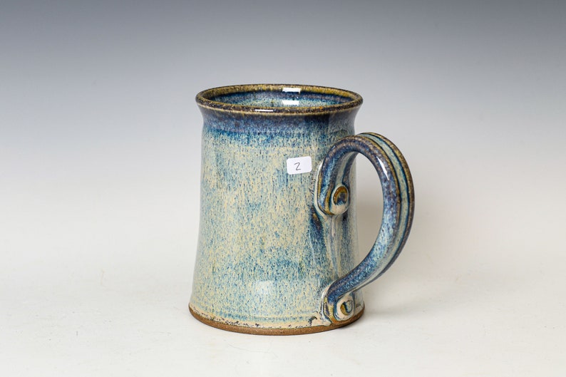 Ceramic Mug in Blue Glaze, Stoneware Pottery Coffee / Tea Cup 2