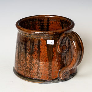 Soup Mug in Red Ash Glaze, Oversized Wide Ceramic Mug, Cappuccino Cereal Ice Cream Bowl SECONDS 7