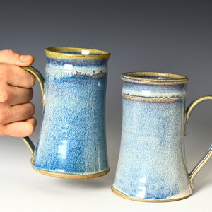 Set di tazze da tè o caffè grande in ceramica fatto a mano, 2 tazze in ceramica in gres, regalo per coinquilini # 11