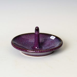 Ring Keeper Holder in Purple Glaze, Handmade Ceramic Unique Jewelry Dish, Clay Trinket Holder 5