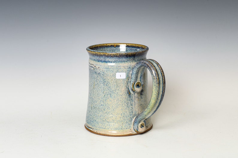 Ceramic Mug in Blue Glaze, Stoneware Pottery Coffee / Tea Cup 1