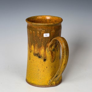 Ceramic Large Mug in Yellow Ash Glaze, Stoneware Pottery Mug image 6