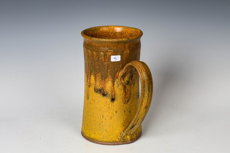 Ceramic Large Mug in Yellow Ash Glaze, Stoneware Pottery Mug image 6