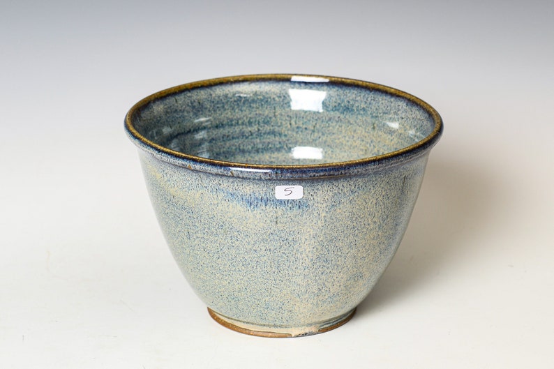 Ceramic Bowl in Blue & White Glaze, Stoneware Cozy Ramen Soup Cereal Serving Bowl 5