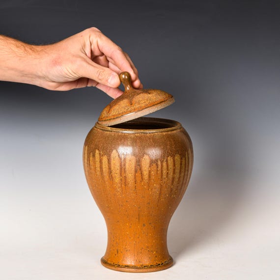 Stoneware Stash Jar, Ceramic Canister, Urn #5