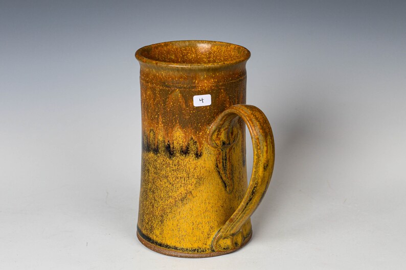 Ceramic Large Mug in Yellow Ash Glaze, Stoneware Pottery Mug image 5