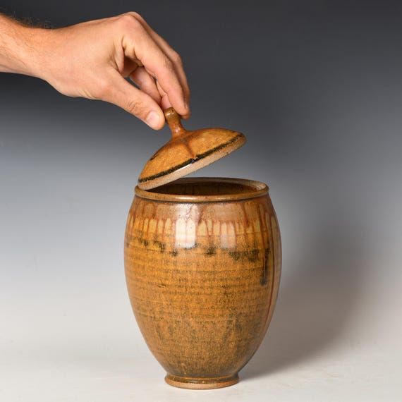 Stoneware Stash Jar | Ceramic Canister | Ash Glaze #9