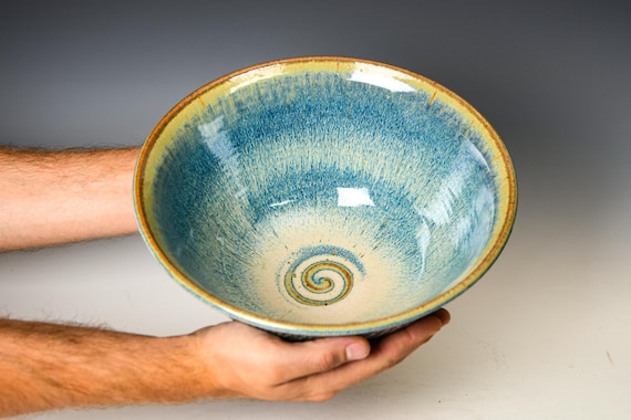 Ceramic Serving / Decorative Bowl / Blue Glaze #82