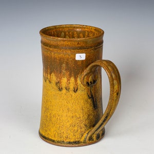 Ceramic Large Mug in Yellow Ash Glaze, Stoneware Pottery Mug image 4