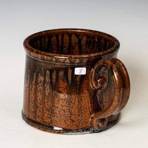 Soup Mug in Red Ash Glaze, Oversized Wide Ceramic Mug, Cappuccino Cereal Ice Cream Bowl SECONDS 8