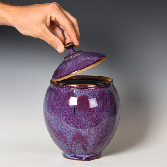 Stoneware Stash Jar | Ceramic Canister | Purple Glaze #6