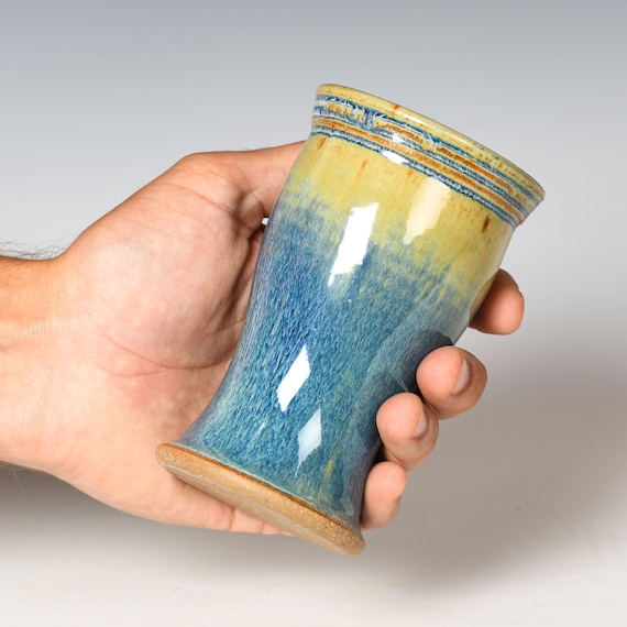 Small Wheel Thrown Flower Bud Vase | Blue Glaze #17