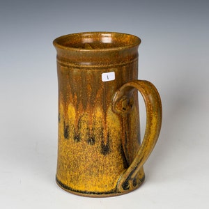 Ceramic Large Mug in Yellow Ash Glaze, Stoneware Pottery Mug image 2