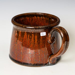 Soup Mug in Red Ash Glaze, Oversized Wide Ceramic Mug, Cappuccino Cereal Ice Cream Bowl SECONDS 5