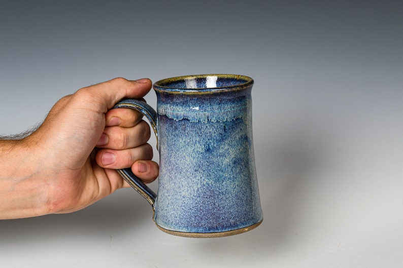 Ceramic Mug in Blue Glaze, Stoneware Pottery Coffee / Tea Cup image 1