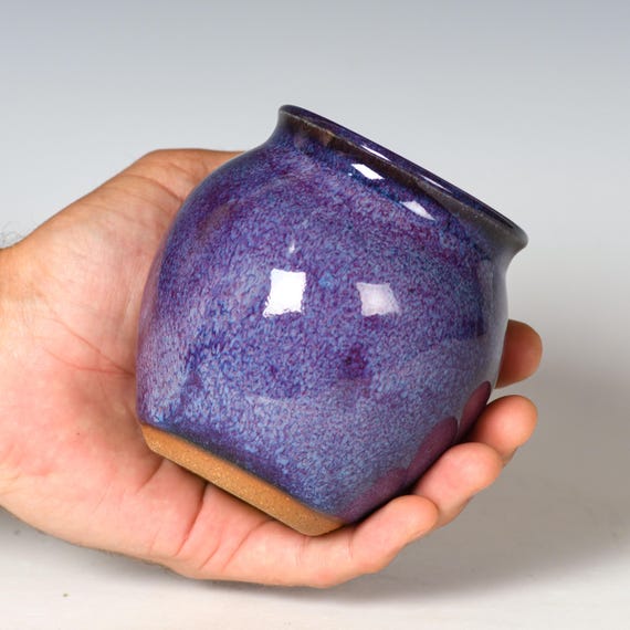 Small Wheel Thrown Flower Bud Vase | Purple Glaze #27