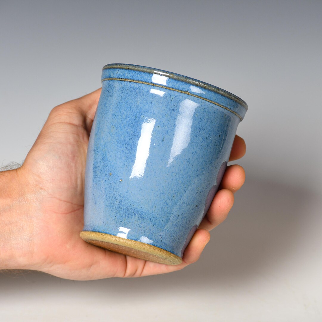 Small Wheel Thrown Flower Bud Vase | Blue Glaze #9 - Etsy