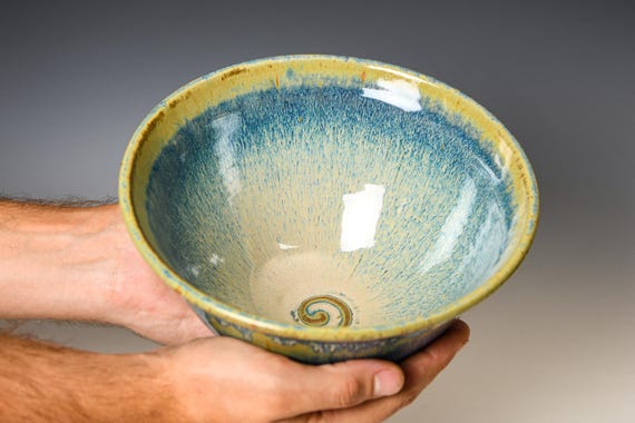 Ceramic Serving / Decorative Bowl / Blue Glaze #85