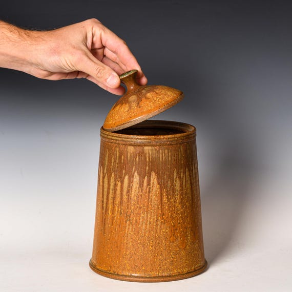 Stoneware Stash Jar, Ceramic Canister, Urn #3