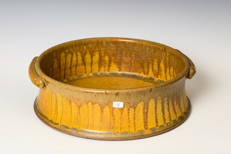 Casserole Dish in Yellow Ash Glaze, Large Stoneware Crock, Ceramic Lasagna Pan Pottery Bakeware image 5