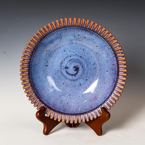 Stoneware Platter, Functional Ceramic Pottery Wall Hanging, Food Safe Plate #23