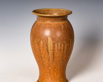 Stoneware Flower Vase | Yellow Ash Glaze #25