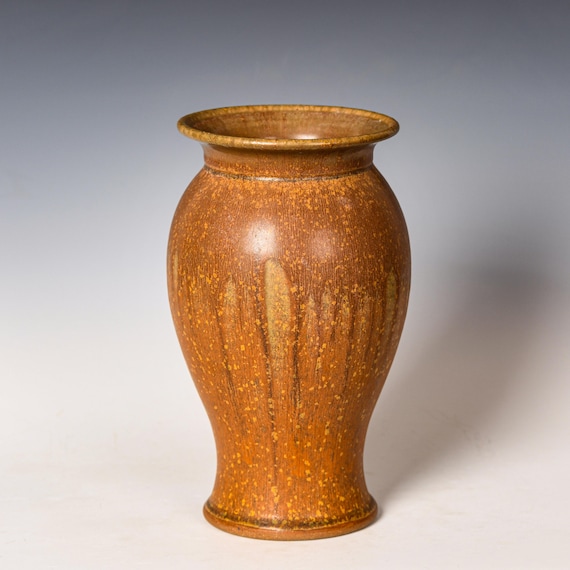 Stoneware Flower Vase | Yellow Ash Glaze #25