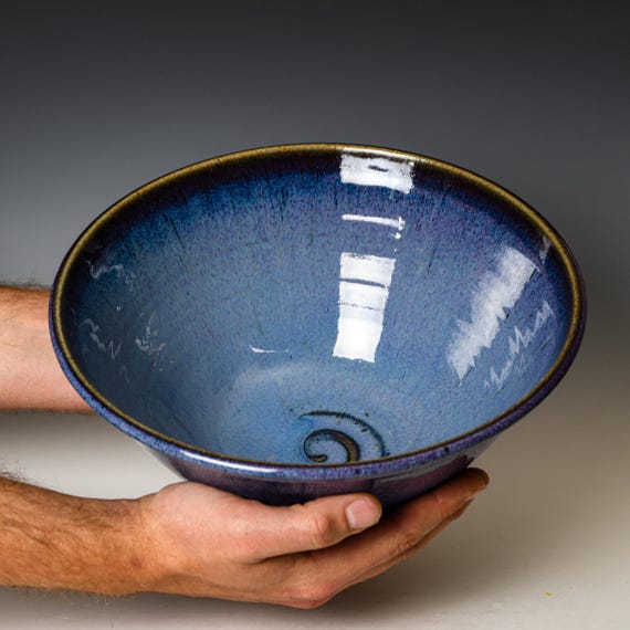 Ceramic Serving / Decorative Bowl in Blurple Glaze #70