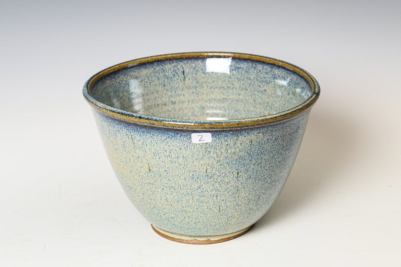 Ceramic Bowl in Blue & White Glaze, Stoneware Cozy Ramen Soup Cereal Serving Bowl 2