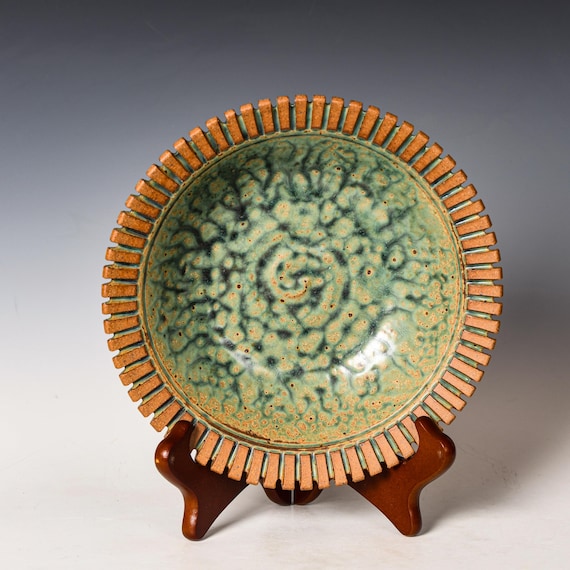 Stoneware Platter, Functional Ceramic Pottery Wall Hanging, Food Safe Plate #21