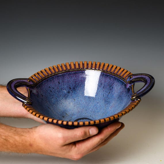 Ceramic Serving / Decorative Bowl in Purple Glaze #67