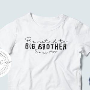 Promoted big brother shirt, new big brother announcement, baby Announcement, Big Bro 2022, Gift for big brother, sibling hospital outfit