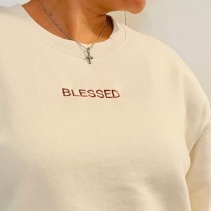 Embroidered sweatshirt, Christian sweatshirt embroidered, cute sweatshirts for women, Expecting mom gift, Birthday gift, faith shirts