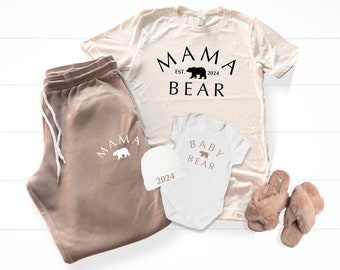 Mama Bear Baby Bear Matching Outfit: Pregnancy Announcement Gift