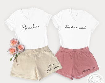 Personalized Bridal Party Pajama Set: Bridesmaid Getting Ready Outfit