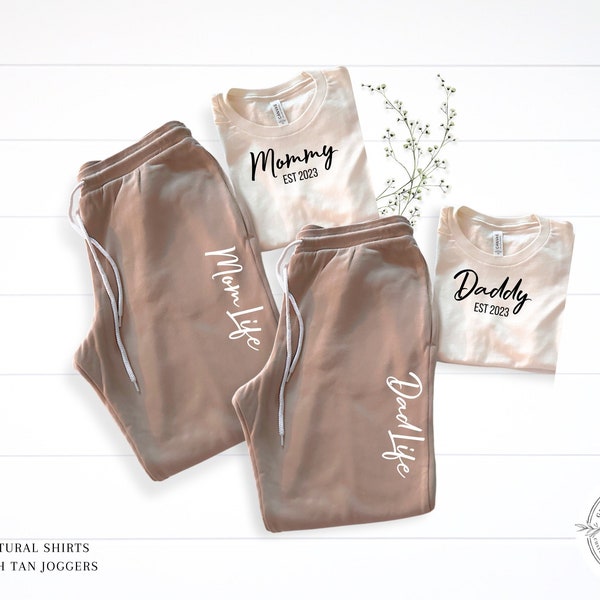 Mom and dad hospital outfit, mom sweatpants, family coming home outfit, postpartum outfit, new mom gift set, new dad gift, babyshower gift