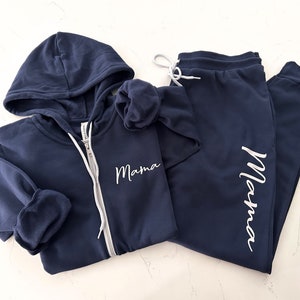 Mama sweater zip up hoodie and sweatpants set gift for mom, 2 piece lounge set, comfy mom loungewear clothes, gift idea for expecting mom