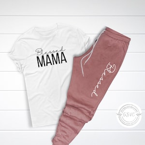 Mom coming home outfit, Blessed Mama, new mom gift set, mom sweatpants, baby shower gift for mom,  postpartum gift,  hospital outfit for mom