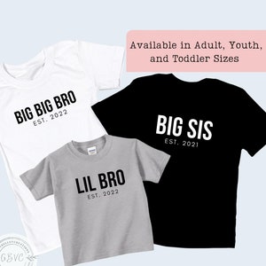 Big brother big sister shirts, Matching Sibling Shirts, new baby announcement, coming home family outfits