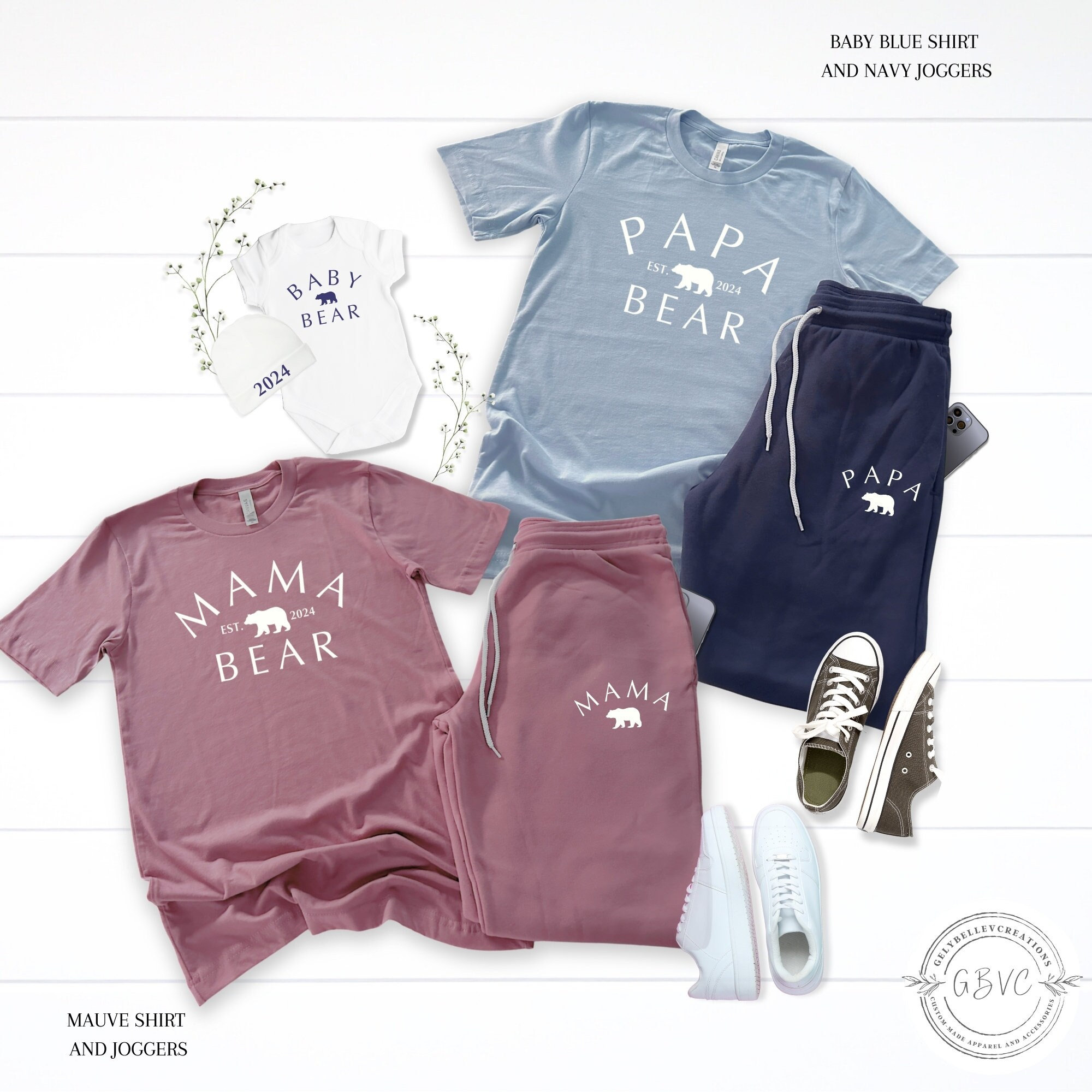 Mom dad baby family matching shirts hospital going home outfits, mom lounge wear sweatpants for baby shower gift set for expectant parents