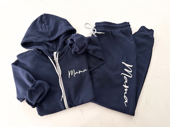Mama Sweater Zip up Hoodie and Sweatpants Set Gift for Mom 2 Piece Lounge Set Comfy Mom Loungewear Clothes Gift Idea for Expecting Mom Etsy