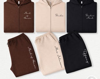 Bridesmaid Outfit: Custom Zip Up Hoodie & Jogger Set