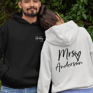 bride and groom sweatshirts, wifey hubby hoodies, Mr and Mrs custom hoodie, just married, honeymoon, mr and mrs, gift to wife from husband