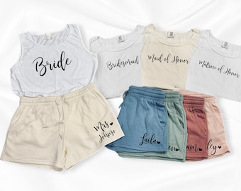 Personalized Tank and Shorts for Bridal Party
