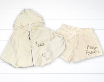 Bride Getting Ready Outfit: Custom Hoodie Joggers Set